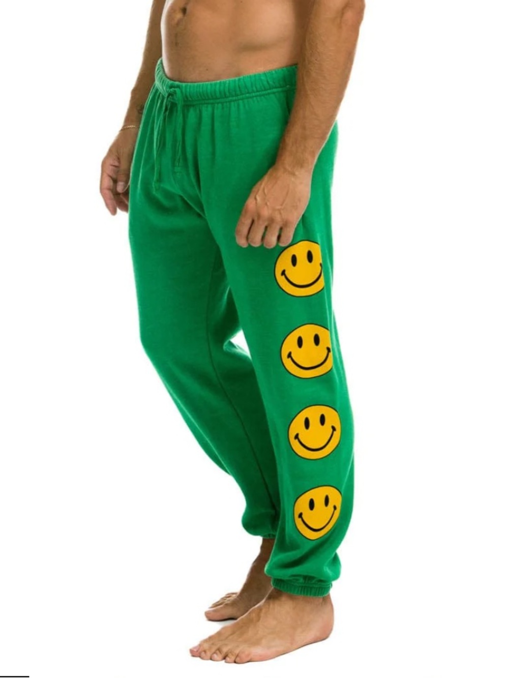 Aviator Nation Kelly Green Smiley Sweatpants size Large